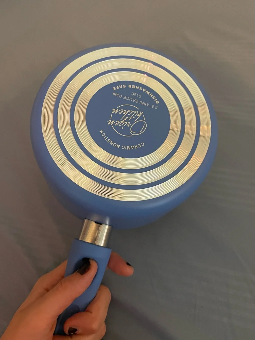 Light Blue Nonstick Mini Saucepan with Soft-Grip Handle